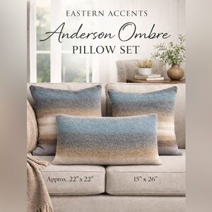 Set of 3 Eastern Accents Anderson Ombre Decorative Pillows